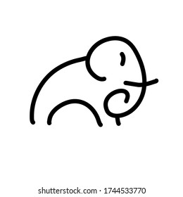 Hand drawn elephant logo vector illustration 