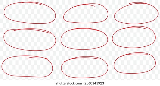 Hand drawn ellipse doodles, sketch pencil oval frames. Black outline round shapes doodle drawing, scribble brush stroke circles vector set. Empty speech bubbles for messages or reminders. eps 10.