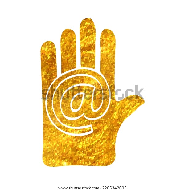 Hand Drawn Hand Email Icon Gold Stock Vector (Royalty Free) 2205342095 ...