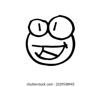 Hand Drawn Emoji. Black and White Design creative design vector template. 