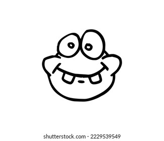 Hand Drawn Emoji. Black and White Design creative design vector template. 