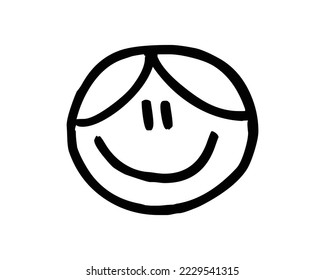 Hand Drawn Emoji. Black and White Design creative design vector template. 