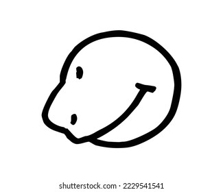 Hand Drawn Emoji. Black and White Design creative design vector template. 