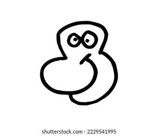 Hand Drawn Emoji. Black and White Design creative design vector template. 