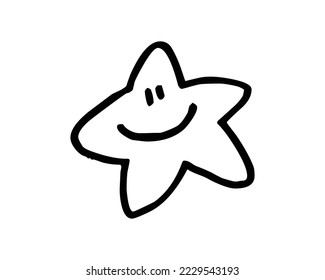 Hand Drawn Emoji. Black and White Design creative design vector template. 