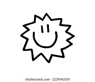 Hand Drawn Emoji. Black and White Design creative design vector template. 