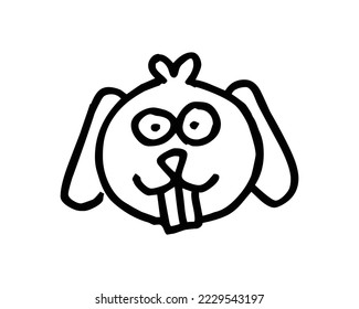 Hand Drawn Emoji. Black and White Design creative design vector template. 