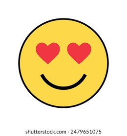 Hand drawn emoji illustration on white background.