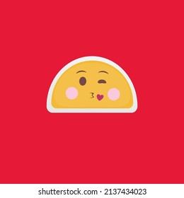 Hand drawn Emoji vector on a colorful background