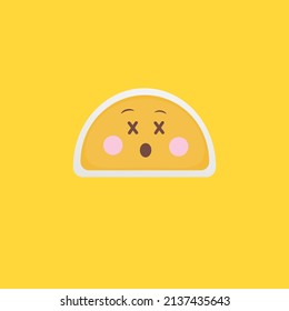 Hand drawn emoji vector on a colorful background