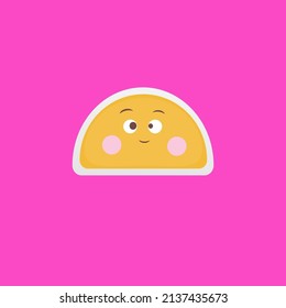 Hand drawn emoji vector on a colorful background
