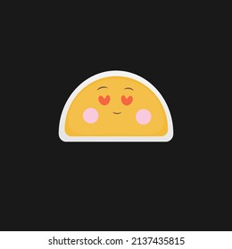 Vector Emoji dibujado a mano sobre un fondo colorido