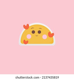 Vector Emoji dibujado a mano sobre un fondo colorido