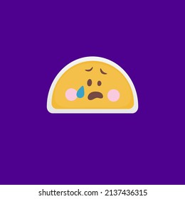 Hand drawn Emoji vector on a colorful background