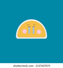 Hand drawn Emoji vector on a colorful background