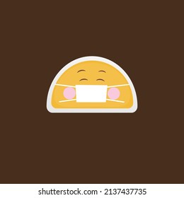 Hand drawn Emoji vector on a colorful background