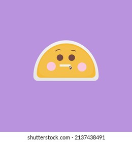 Hand drawn Emoji vector on a colorful background
