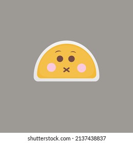 Hand drawn emoji vector on a colorful background