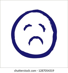 Hand drawn emojis face. Doodle vector illustration.