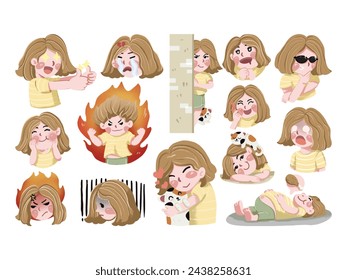 Hand drawn emotes element collection