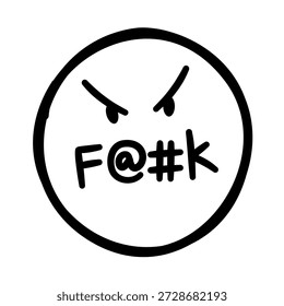 Emoticono dibujado a mano. Expresiones faciales doodle Vector