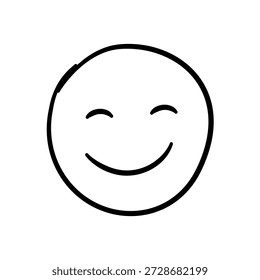 Emoticono dibujado a mano. Expresiones faciales doodle Vector