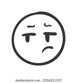 Hand drawn emoticons Cute expression faces for sending emotional messages.