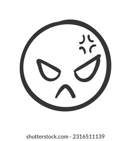 Hand drawn emoticons Cute expression faces for sending emotional messages.