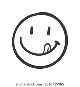 Hand drawn emoticons Cute expression faces for sending emotional messages.