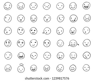 hand drawn emoticons set