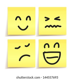 hand drawn emotion paper stickers vector