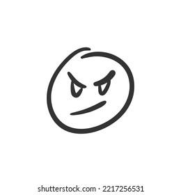 Hand drawn emotional face vector icon. Emoji face flat sign design. Smiley linear symbol pictogram
