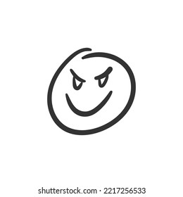 Hand drawn emotional face vector icon. Emoji face flat sign design. Smiley linear symbol pictogram
