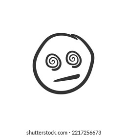 Hand drawn emotional face vector icon. Emoji face flat sign design. Smiley linear symbol pictogram