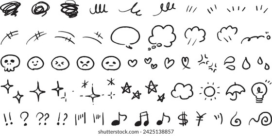 Hand drawn Emotional Symbol Icon Set