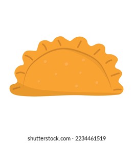 hand drawn empanada or fried pie snack illustration. Typical Latino America and spanish fast food. Empanada in cartoon style 