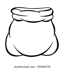 Hand drawn empty sack illustration.