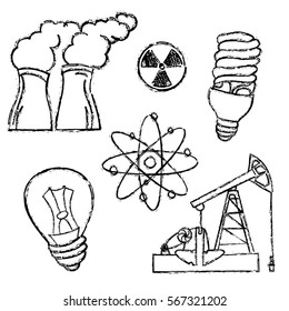 Hand drawn energy set.