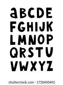 Hand drawn english alphabet. Vector illustration.