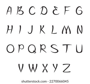 Hand Drawn English Alphabet. Vector illustration