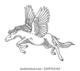 Pegasus Flying Horse Art Print by StrangeForce - Fy