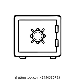 Hand drawn engraving of safety box