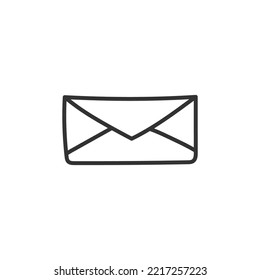 Hand drawn envelope icon. Mail vector icon. Message sign. Opened envelope icon. Letter linear vector icon. EPS 10 vector sign symbol pictogram
