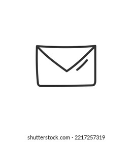 Hand drawn envelope icon. Mail vector icon. Message sign. Opened envelope icon. Letter linear vector icon. EPS 10 vector sign symbol pictogram