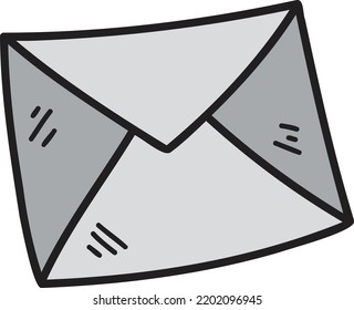 Hand Drawn envelope illustration isolated on background