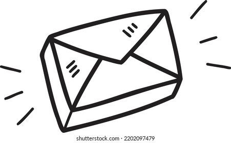 Hand Drawn envelope illustration isolated on background