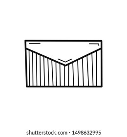 Hand drawn envelope isolated on a white. Vector illustration.