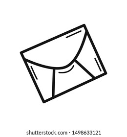 Hand drawn envelope isolated on a white. Vector illustration.