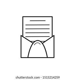 Hand drawn envelope isolated on a white. Sketch of open and closed envelope. Vector illustration.