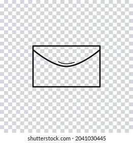Sobre dibujado a mano aislado sobre fondo transparente. Esbozo de sobre abierto y cerrado. Ilustración vectorial.